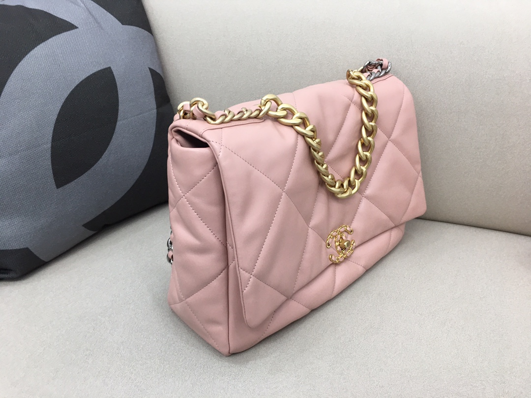 Lambskin 19 Maxi Handbag Flap Bag AS1162 Pink